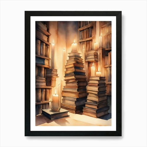 Harry potter library art - harry, print