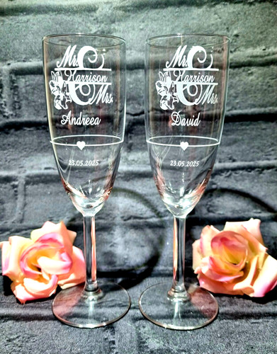 Personalised champagne glasses - personalised,