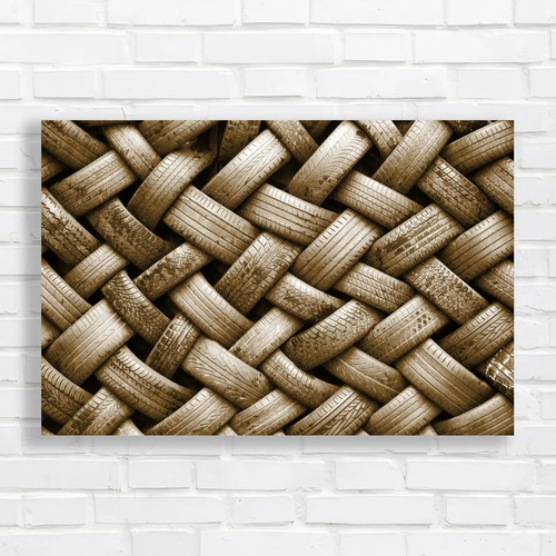 Rubber tyres sepia canvas - rubber,