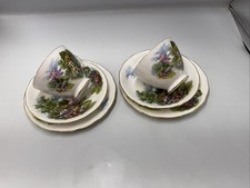 Royal Vale Country Cottage Garden Set -2 x Trios Vintage Bone China Spares A