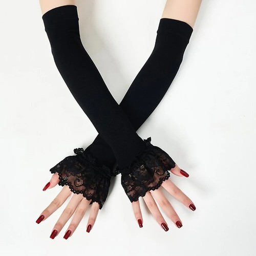 Fingerless lace driving gloves - driving,