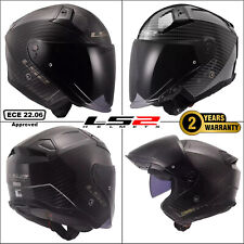 LS2 OF603 Infinity II Carbon Plain Motorcycle Open Face Crash Helmet Scooter