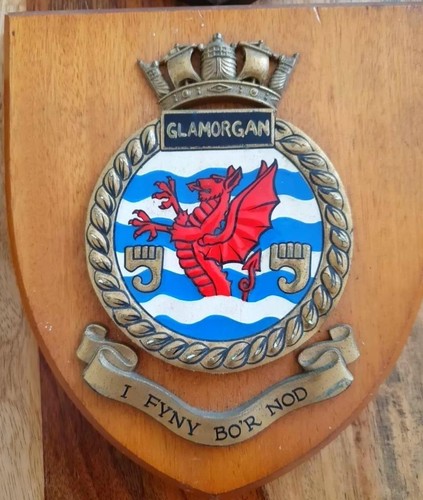 Vintage hms glamorgan ship - glamorgan,