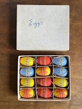 Box of Vintage painted wooden hanging easter eggs Ostereierbaum decorations 