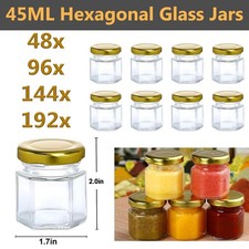 45ml glass jars small - jars, hexagon