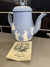 1950s Wedgewood Pale Blue Jasperware Coffee Pot