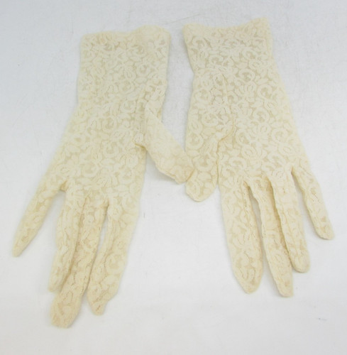 Vintage white floral lace - white,