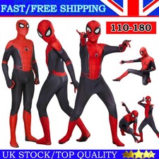 UK Kid Boy Spider~Man Superhero Costume Cosplay Zentai Fancy Dress Jumpsuit Gift