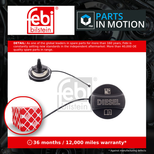 Diesel fuel filler - cap, fits
