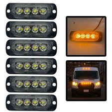 6x 12V 24V Amber LED Flush Fit