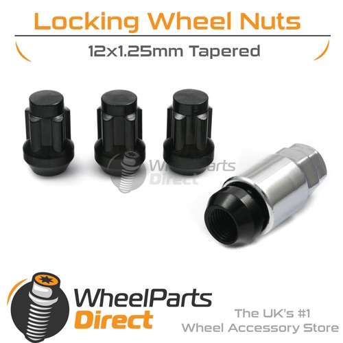 Black 12x1 lock nuts - nuts, for
