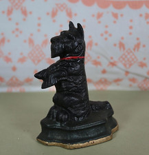 Vintage Small Cast Iron Scottie Dog Doorstop Scottish Terrier Door Wedge