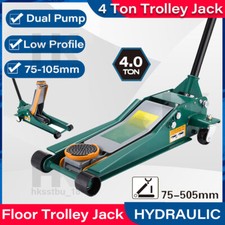 4 Ton Heavy Duty Ultra Low Profile Hydraulic Trolley JACK Dual Pump for SUVs Van