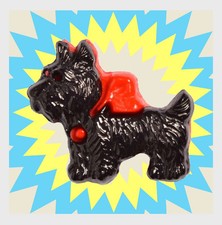 6 Cute Black Scottie With Red