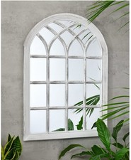 Arched Garden Mirror - White