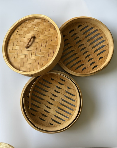 Tier bamboo steamer basket - 2-tier,