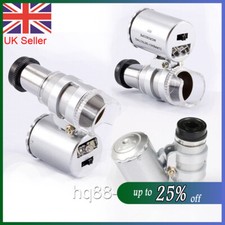 60X Magnifying Loupe Jewelry Jewelers Pocket Magnifier Loop Eye Glass Led Light