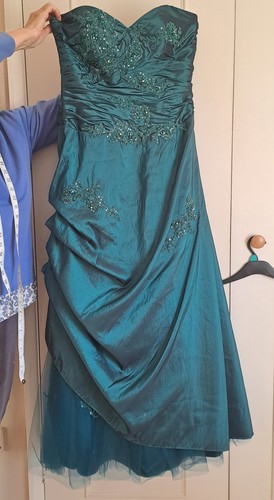 Goya turquoise beaded ballgown - goya,