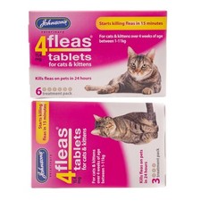Johnsons Vet 4Fleas Tablets Flea Killer Treatment for Cats & Kittens Fast Acting