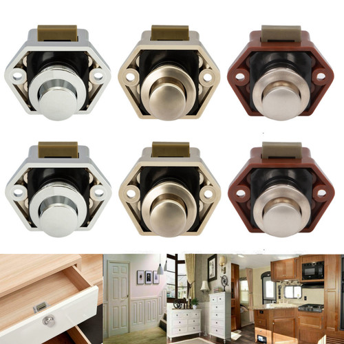 Push button cabinet lock - push,