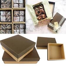 Deluxe Leather Effect Kraft Boxes - Baking Macaron Cake Biscuit Brownie Traybake