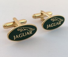 Jaguar Car Mens Metal Oval Cufflinks in gift box