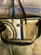 Versace Baby Changing Bag in Black and Gold Baroque Design Authentic  Rrp£680