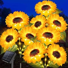 2 PACK Solar Sunflower Light