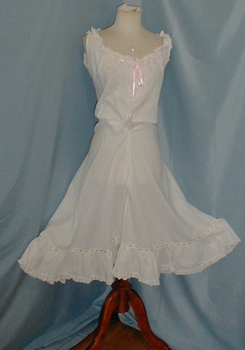 Frilly antique dress slip - antique,