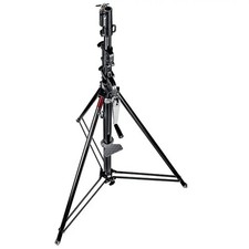 Geared Wind-Up Stand with Safety Release Cable, Black Chrome|Manfrotto