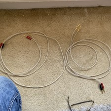 Pair QED Silver Micro High Technology hifi Speaker Cable Terminated 250cm Length