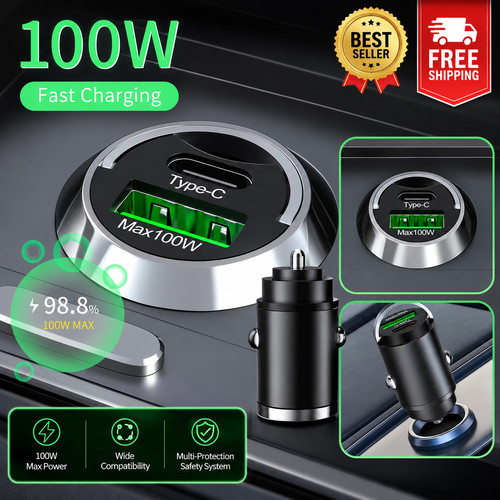 100w fast car charger mini - 100w,