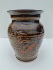 Vintage Mablethorpe Studio Pottery Vase Cottage Farmhouse Country Rustic Naive