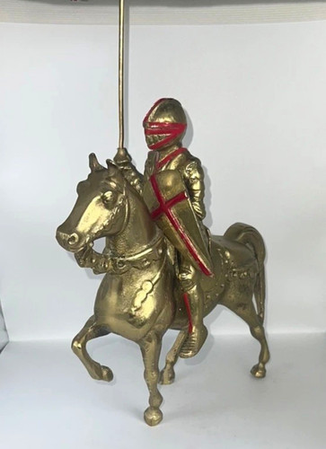Brass knight horseback - brass,