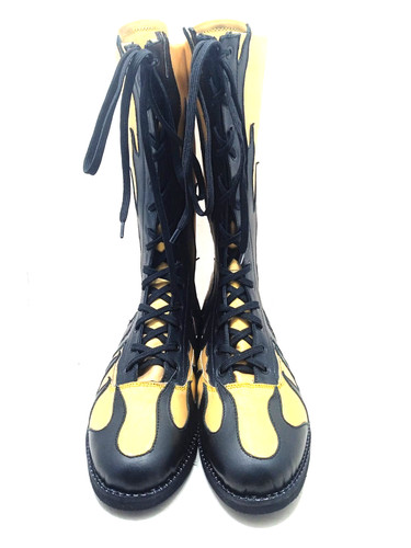 Custom yellow wrestling boots - yellow,