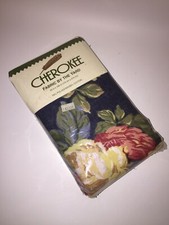 Vintage Roses 3 Yards Piece Floral Fabric Red Lodge Blue 45” X 108” Made USA