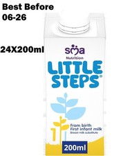 24X200ml SMA Little Steps by Ready To Drink First Infant Baby Milk BBE 06-26