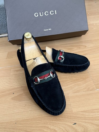 Gucci mens black - black, suede