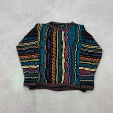 Coogi Knitted Jumper abstract 3D patterned chunky knit sweater Men's XL