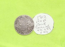 1712 R&P Silver SHILLING Coin