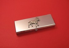 English Bull Terrier Pewter Motif Seven Day Pill Box W/Mirror Mother Gift NEW