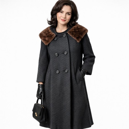 1980s vintage black wool - vintage, coat
