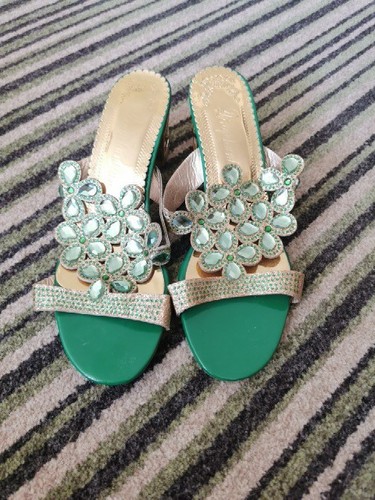 Emerald green block heel - emerald,