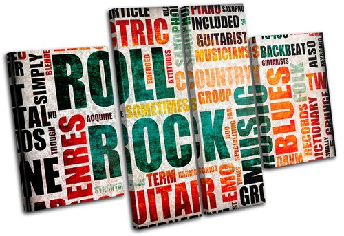 Music typography multi - music, canvas