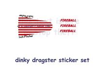 DINKY TOYS DRAGSTER  STICKER SET