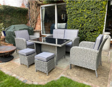 Rattan Dining Set Large Wicker