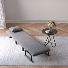 Folding Recliner Chair Fold-Out Futon Armchair Single Sofa Bed Sleeper Chair Bed