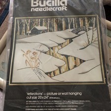 Bucilla NeedleCraft Reflections Wool Embroidery Vintage Snowy Woods Easy To Do