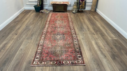 Red runner rug vintage - rug,,