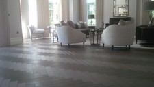 Oak Herringbone Flooring - Luxury Dark Grey Finish 500 x 100 x 20mm -17m²